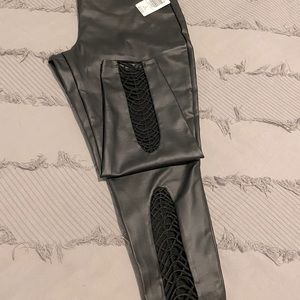 Torrid Crop Macrame Faux Leather Leggings